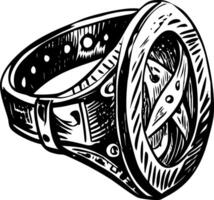 A glyph style illustration representing ancient ring vector