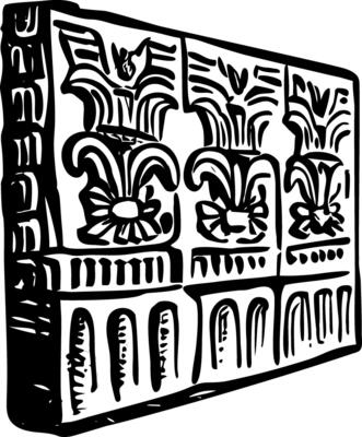 A vintage style illustration showing ancient wall