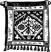 A glyph style illustration representing ancient tapestry vector