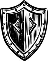 A vintage style illustration showing bronze shield vector