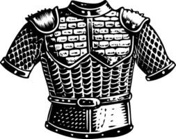 A glyph style illustration representing chainmail armour vector