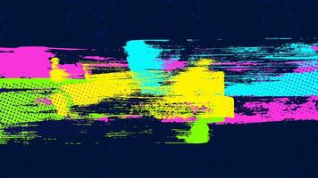 Dark blue background with multi-colored reflective brush strokes in the center. vector