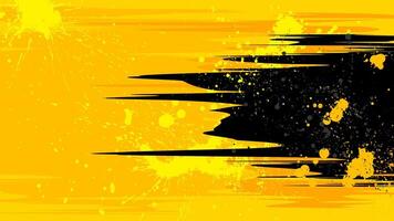Yellow background with black movement and yellow drops scattered. vector