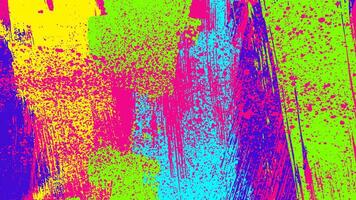 The background is full of vibrant colorful brush strokes with pink splatters. vector