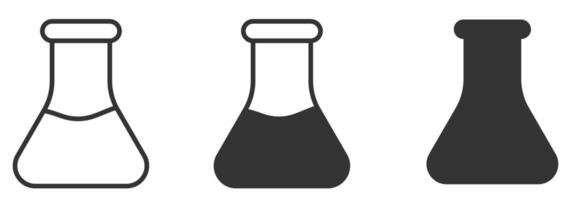 conical flask icon set vector
