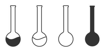 Round flask icon set vector