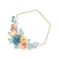 Colorful floral arrangement with macarons vector
