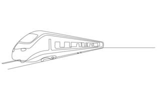 High-Speed Bullet Train on Tracks, vector
