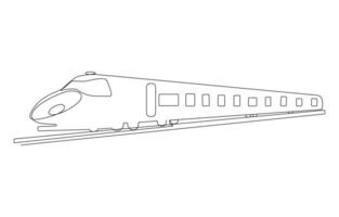 High-Speed Train in Continuous Line Art vector