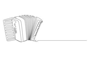 Accordion Musical Instrument concept continuous line art drawing vector