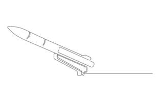 Single-Line Drawing of a Missile Launch vector