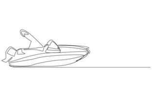 Minimalist Line Art Sailboat on the Sea vector