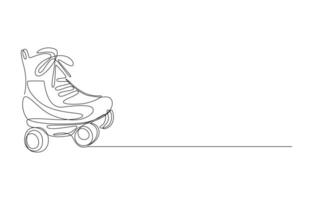 Roller Skate Single Line Drawing vector