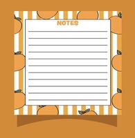 sticky note, memo pad with an orange pattern background. vector