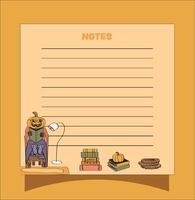 sticky note, memo pad with autumn cozy vibes vector
