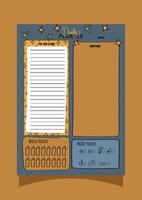 daily planner with Stars. daily schedule for journaling, planning, and school. vector