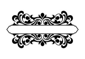 vintage frame border floral tags name. With white background vector