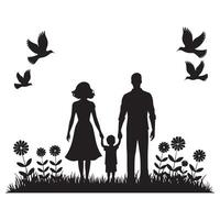 Peaceful Unity Family Art with Tree and Bird Design vector