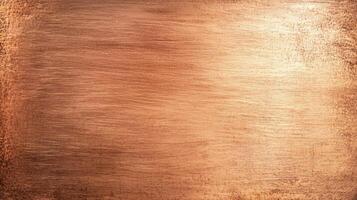 Rough brushed copper texture with warm patina and visible scratches, showcasing a raw metallic surface in warm light. photo