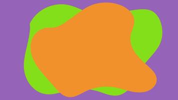 Abstract fluid overlapping shapes in orange green and purple on colorful background representing modern playful design vector