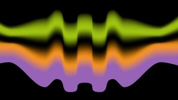 Spooky Halloween waveform in green orange and purple over black background with glowing distorted abstract design vector
