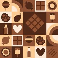 World Chocolate Day illustration background for web template, landing page with geometric mosaic vector