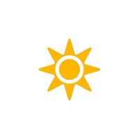 Sharp Sun Icon With Circle Core. Perfect For Hot Weather Signs, Summer Solstice, Morning Apps, And Heatwave UI Design. Bold And Scorching Style. Illustration. vector