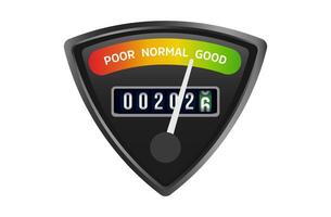 Performance Level Gauge With 2026 Countdown, Business Meter Reaching Green Zone, Symbol Of Progress, Success, Readiness For Next Year. Illustration. vector