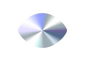 Glossy Chrome Gradient Eye Oval Shape Sale Tag, Premium Label, Discount Badge or Original Product Sticker. Modern Iridescent Holographic Emblem for Branding and Packaging Design. Illustration vector