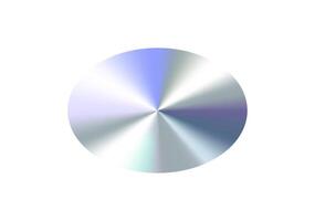 Glossy Chrome Gradient Oval Shape for Sale Tag, Premium Label, Discount Badge or Original Product Sticker. Modern Iridescent Holographic Emblem for Branding and Packaging Design. Illustration vector