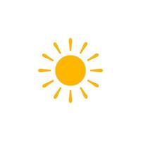 Sun Icon Long Rays Flat Design. Great For Weather UI, Solar Energy, Summer Concepts, And Bright Interface Elements. Clean Modern Shape. Illustration. vector