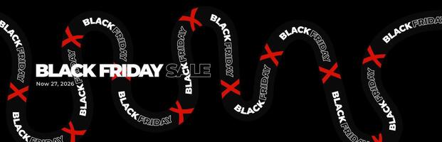 Black Friday sale tape with bold text and red X marks. Great for ecommerce ads, digital product banners, UI design, online shopping content, retail promo campaigns. illustration. vector