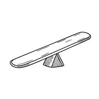 A tilted seesaw with one side touching the ground vector