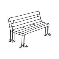 A bench leaning forward with one leg sunk into soft ground vector