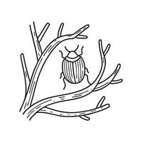 A bug crawling over twigs in the underbrush vector
