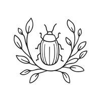 A bug climbing through twigs in the thick underbrush vector