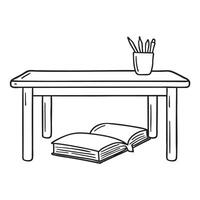 A book resting under a school desk vector