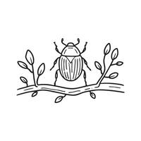 A bug moving across fallen twigs in the underbrush vector