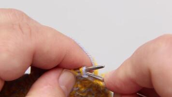 Soothing ASMR knitting tutorial with colorful yarn threading technique video