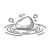 A stone resting at the bottom of the swimming pool vector