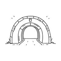 A tunnel mouth providing access to an underground storage area vector