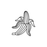 A Half Peeled Banana Resting on a Plate vector