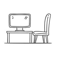 A seat aligned with a poweredoff screen vector