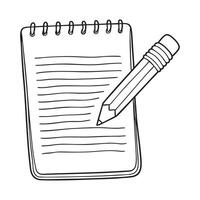 A faint pencil line partly erased on a notebook page vector