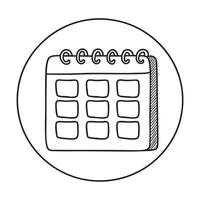 A calendar featuring circled blank boxes hanging on the wall vector