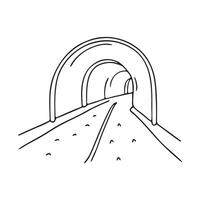 A pipe installed along the wall of a dim underpass vector