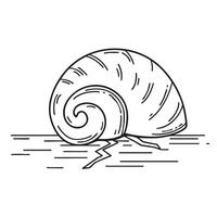 A shell lying next to a crack along the pool floor vector