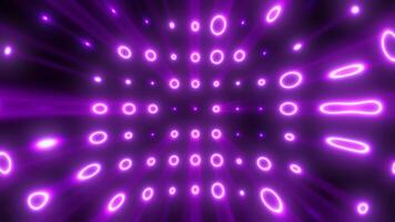 Abstract glowing purple rings form a vibrant tunnel with flowing neon light and a sense of dynamic movement video
