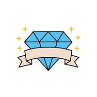 Simple drawing of a diamond tied with a ribbon vector