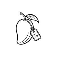 A single mango with a visible discount tag vector